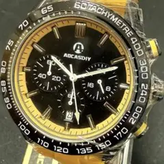 新品 AOCASDIY クロノグラフウォッチ メンズ腕時計 イエロー R43S