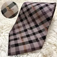 【美品】DAKS ダックス チェック柄 ネクタイ シルク 日本製