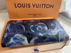 ルイヴィトン モノグラム長財布 イカットフラワー ブルー