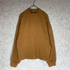 UNIQLO（M）モックネックTシャツ☘️ブラウン/長袖/クルーネック/コットン