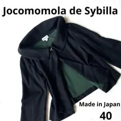 ホコモモラデシビラ　カーディガン　個性的ボタン　黒　緑　ジャージ洗濯可能　シビラ
