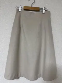 Natural beauty basic ベージュ フレアスカート 裏地付き