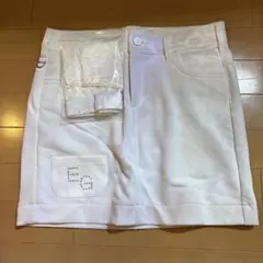 NIMASE ホワイトスカート ストーン装飾付き