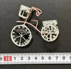 ミニチュア自転車 ワイヤー製 ホワイトピンク