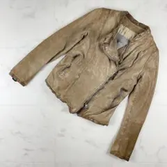 ジョルジオブラット ラムレザージャケット ベージュ サイズ38*NB1150