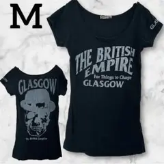 レア✨スカルTシャツ 【M】　ブラック　ドクロ　バックプリント　半袖　カットソー