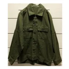 ポケット付き　オーバーサイズ　コットン　ミリタリージャケット　M 〜L カーキ