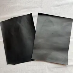 【A4】本革 レザー 2枚セット 黒系④ 厚さ1〜2mm ハンドメイド素材