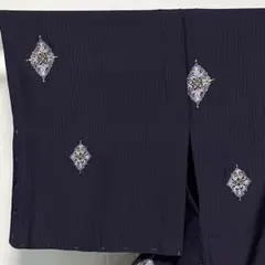 D281 夏着物　やまと誂製　菱文　小紋　紫　未使用極美品