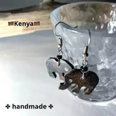 エスニック❇ケニア製 ぞう✨ボーンカービング ピアス