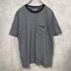 Mr.JUNKO メンズ Tシャツ カットソー 半袖 M ブラック ボーダー