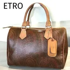 【美品】エトロ ETRO バッグ ミニボストン ペイズリー柄 カデナ