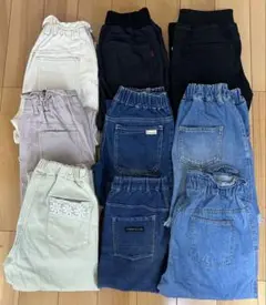 キッズ　女の子　まとめ売り　ボトムス　ジーンズ　パンツ　9点セット