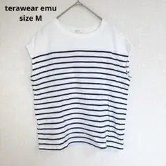 【terawear emu】ノースリーブTシャツ ボーダー ゆったり カジュアル