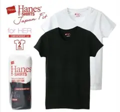 【Hanes】ジャパンフィット クルーネックTシャツ 5.3オンス 2枚組　L