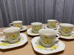 mikasa ミカサ 黄色いお花のカップ＆ソーサー ティーカップセット ×6組
