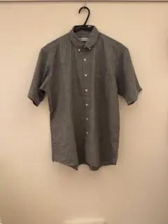 MIO CAMISA メンズL グレー ボタンダウン 半袖シャツ