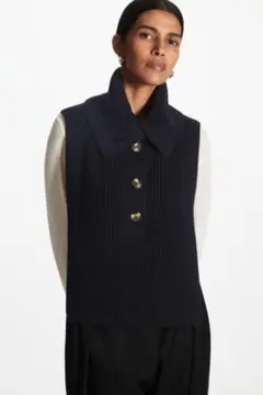 COS WOOL-BLEND BUTTON-DOWN BIB