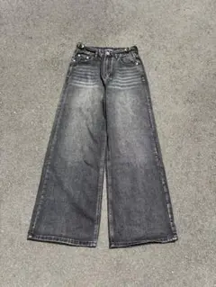 Asapmode Creased Washed Wide Denim Pants
