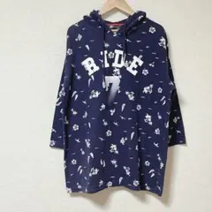 ☆ juniorsweet(M)アロハ ロゴプリント 七分袖 パーカー フーディ