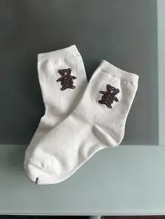 新品未使用　くまちゃんモノグラム柄靴下