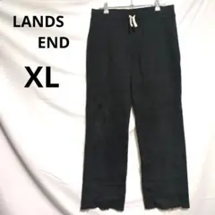 【ランズエンド】カジュアルパンツ　ドローストリング　XL　ブラック　黒　海外
