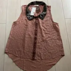 新品タグ付き　axes femme ブラウス　ノースリーブ　ビジュ付き　ヒョウ柄