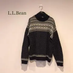 【美品☆総柄】エルエルビーン 人気バーズアイ柄 ニット セーター ノルディック