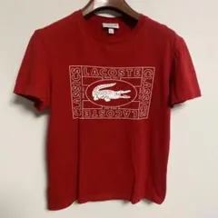 LACOSTE ラコステ クラシックロゴ Tシャツ レッド S（M相当）