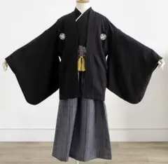 ね*様 【はかまセットアップ】新品3点セット 黒 120