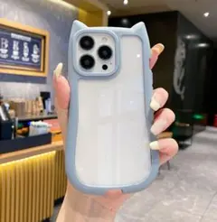 iPhone15 猫耳 スマホ ケース カバー クリア 韓国 人気 ねこかわいい