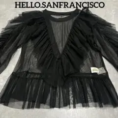 HELLO.SANFRANCISCO シアーチュールラッフルTEE ブラック