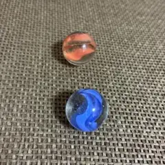 ビー玉2個セット オレンジと青