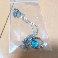 シルバー925 青いペンダントネックレス