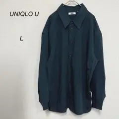 ユニクロ U⭐️トップス 長袖 シャツ 紺 Lサイズ シンプル