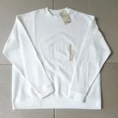 ホワイト 長袖Tシャツ Lサイズ　二重編　紳士　オーガニックコットン
