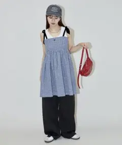 MARY QUANT × PUBLUX ベロアリボン ミニ キャミワンピース