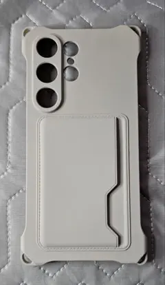 GALAXY25ultra グレー カード ストラップホール シリコンケース