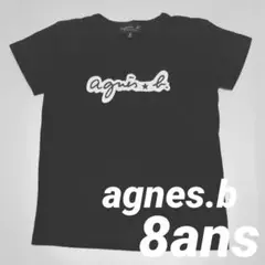 ◆agnès b. ◆アニエスベーロゴプリント半袖Tシャツ黒8ans