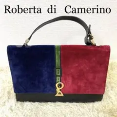 【美品✨】ロベルタディカメリーノ バコンギ マルチカラー ハンドバッグ ベロア