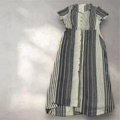 美品✨ロングワンピース　半袖シャツ　透け感あり　軽量　11