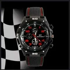 新品 腕時計 黒 赤 スポーツ ビジネス 5