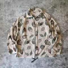 90s USA製 RUGGED GEAR リーフ柄 葉っぱ柄 フリースジャケット