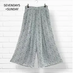 SEVENDAYS=SUNDAY ワイドパンツ【Ｌ】花柄 グレー 涼感素材