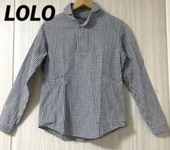 LOLO ロロ　プルオーバーシャツ　チェック　Sサイズ　ギンガムチェック　長袖