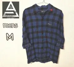 ANARC OF HEX 七分丈シャツ M 青黒チェック M 良好