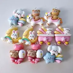 かわいい動物モチーフチャーム10個セット