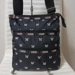 2206　レスポートサック　3ジップ　リボン　刺繍　L　ほぼ未使用