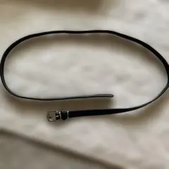 ブラックレザー細ベルト メタルバックル　45r