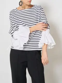 ミュールMewlシャツスリーブボーダープルオーバー
